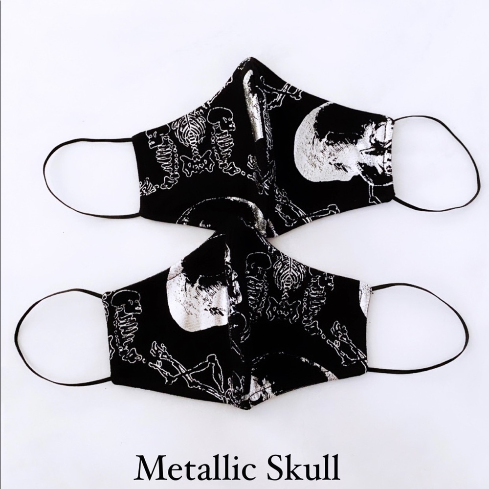 Halloween metallic skull face mask